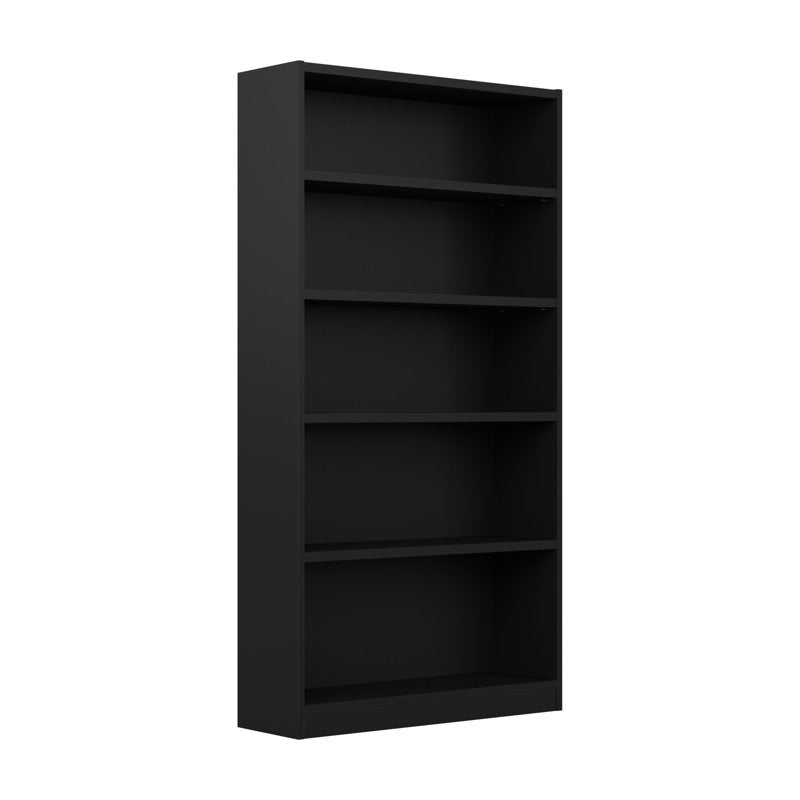 Modern Black 5 Tier Bookshelf Tall Open Storage Bookcase