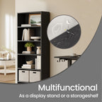Modern Black 6 Tier Bookshelf Tall Open Storage Bookcase