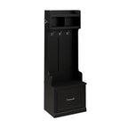 Minimalist Black Hall Tree Coat Rack With Storage Bench