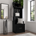 Minimalist Black Hall Tree Coat Rack With Storage Bench
