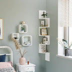 White Corner Book Case Zigzag Design 5 Tier Display Storage Shelf