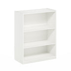 Modern White Rectangular Three Tier Open Bookcase Storage Display Unit