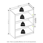 Modern White Rectangular Three Tier Open Bookcase Storage Display Unit