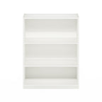 Modern White Rectangular Three Tier Open Bookcase Storage Display Unit