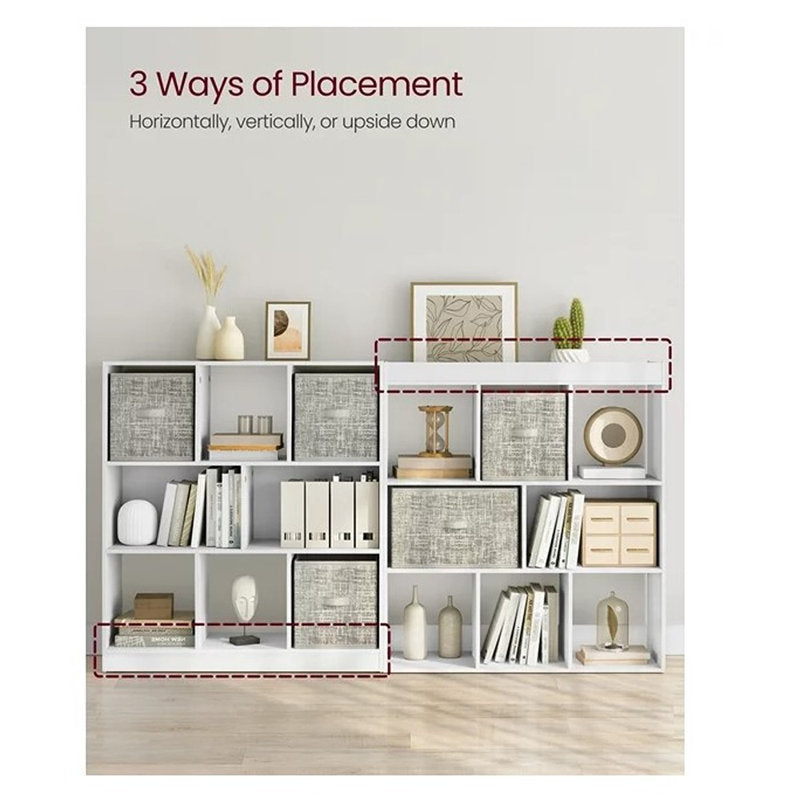 Modern White 9 Cube Storage Bookcase Open Display Shelf