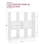 Modern White 9 Cube Storage Bookcase Open Display Shelf