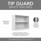 Modern White 2 Tier Bookshelf Low Open Storage Bookcase