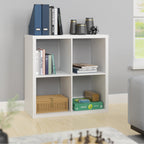 Modern White 4 Cube Storage Bookcase Open Display Shelf