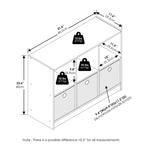 Dark Wood 6 Cube Storage Bookcase With Storage Baskets