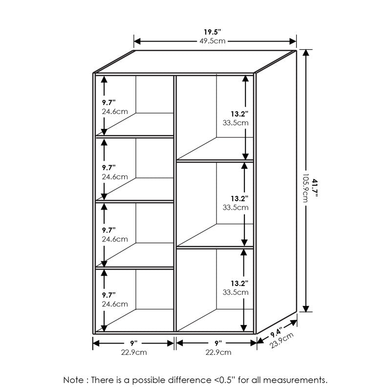 White 6 Compartment Cube Storage Bookcase Display Organizer