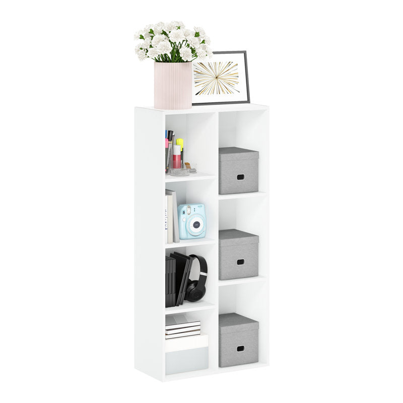 White 6 Compartment Cube Storage Bookcase Display Organizer