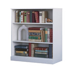 Modern White 3 Tier Bookshelf Low Open Storage Bookcase