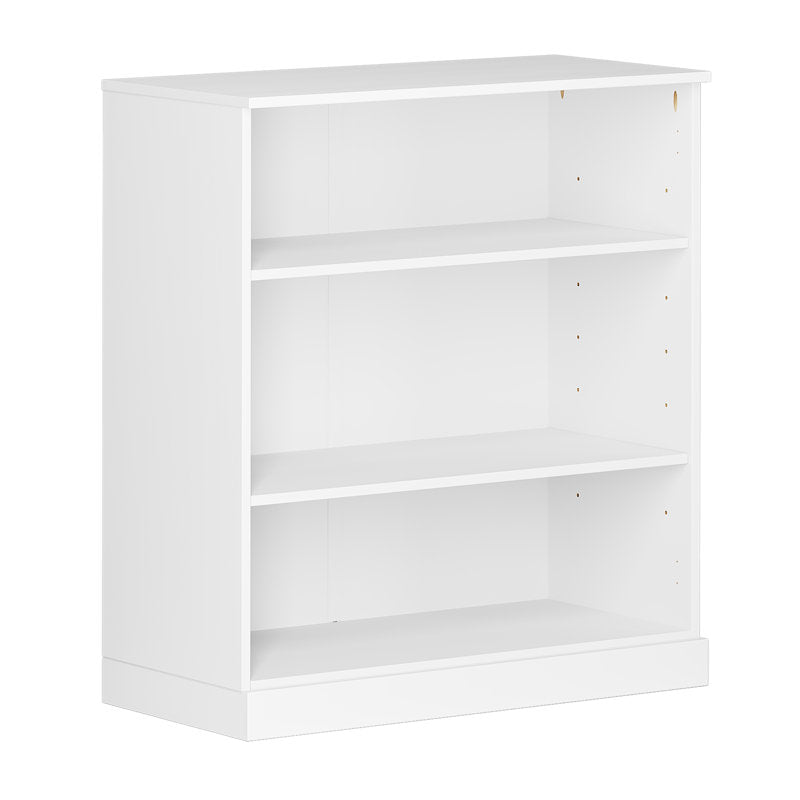Modern White 3 Tier Bookshelf Low Open Storage Bookcase
