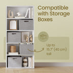 Modern White 5 Tier Bookshelf Tall Open Storage Bookcase