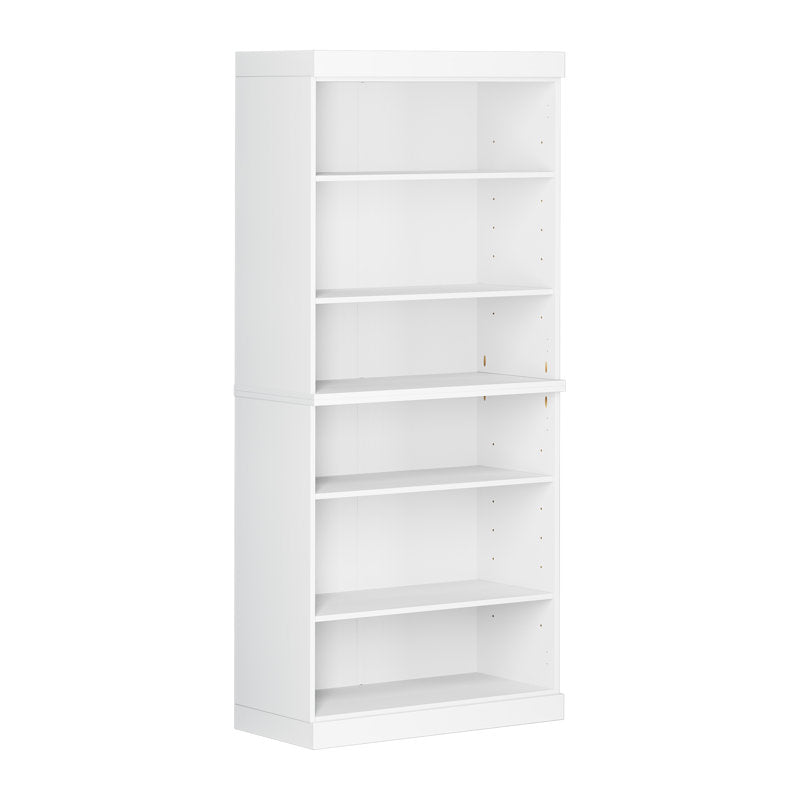 Minimalist White 5 Shelf Tall Bookcase Storage Display Rack