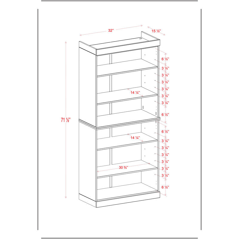 Minimalist White 5 Shelf Tall Bookcase Storage Display Rack