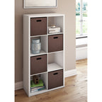 Modern White 8 Cube Storage Bookcase Organizer