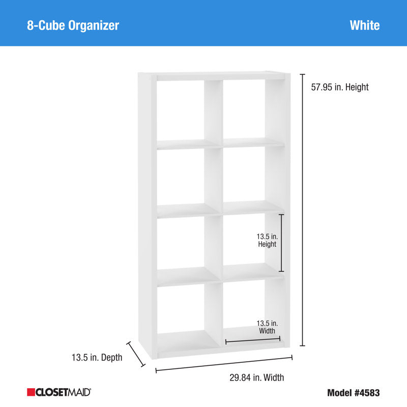 Modern White 8 Cube Storage Bookcase Organizer