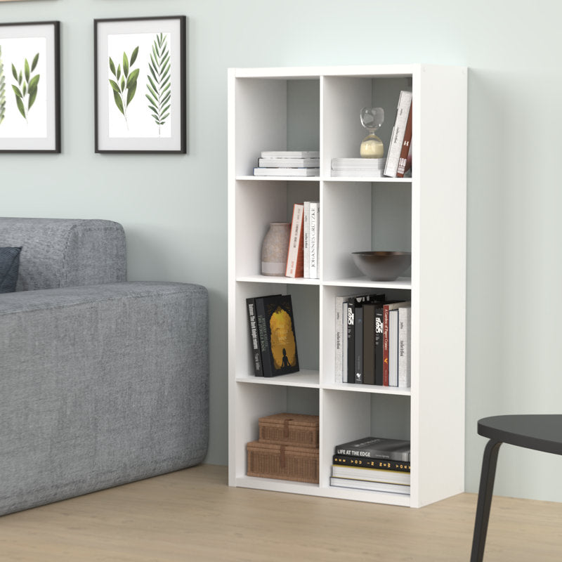 Modern White 8 Cube Storage Bookcase Organizer