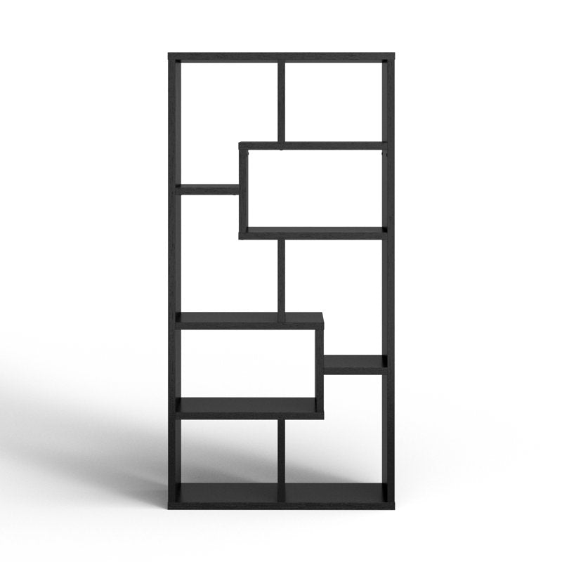 Contemporary Black Geometric Display Bookcase Storage Shelf