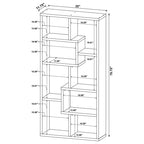Contemporary Black Geometric Display Bookcase Storage Shelf