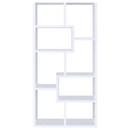Contemporary White Geometric Display Bookcase Storage Shelf
