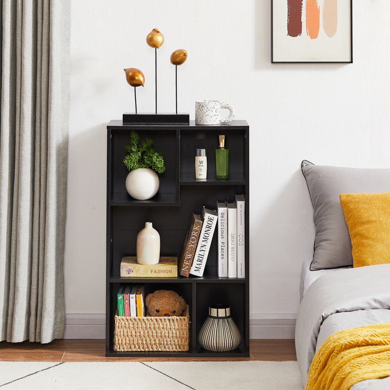Modern Black 5 Cube Storage Bookcase Organizer