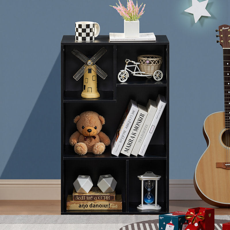 Modern Black 5 Cube Storage Bookcase Organizer