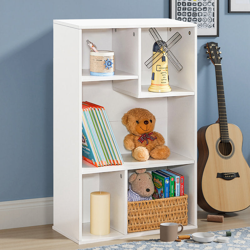 Modern White 5 Cube Storage Bookcase Organizer