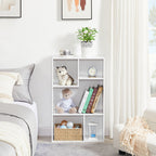 Modern White 5 Cube Storage Bookcase Organizer