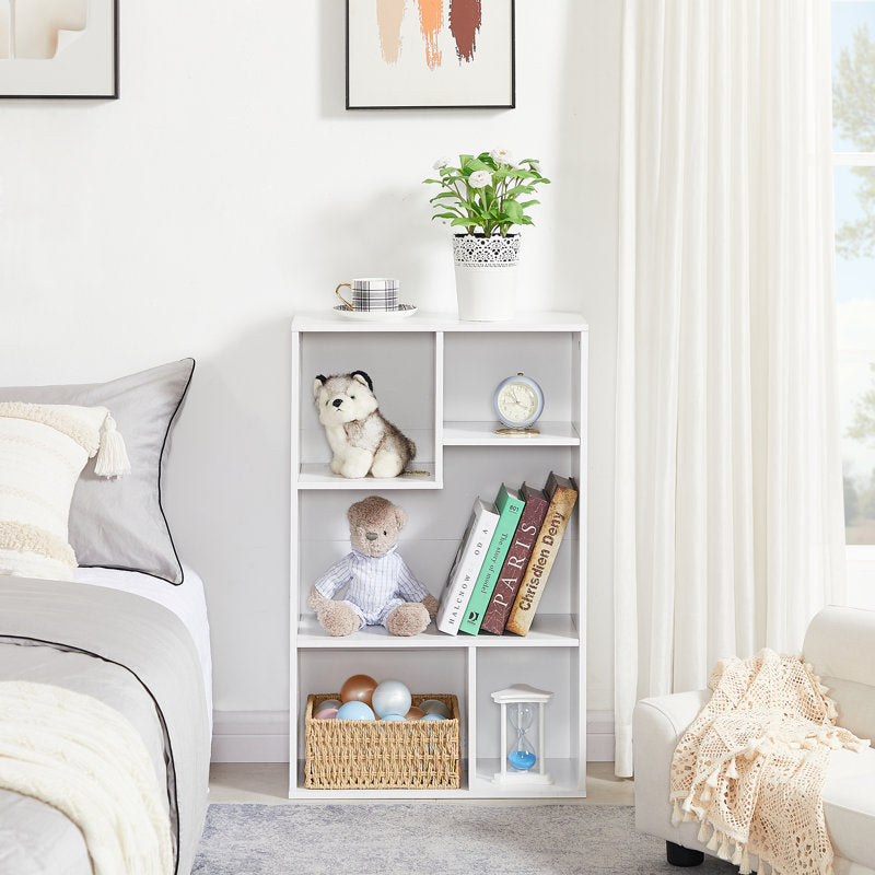 Modern White 5 Cube Storage Bookcase Organizer