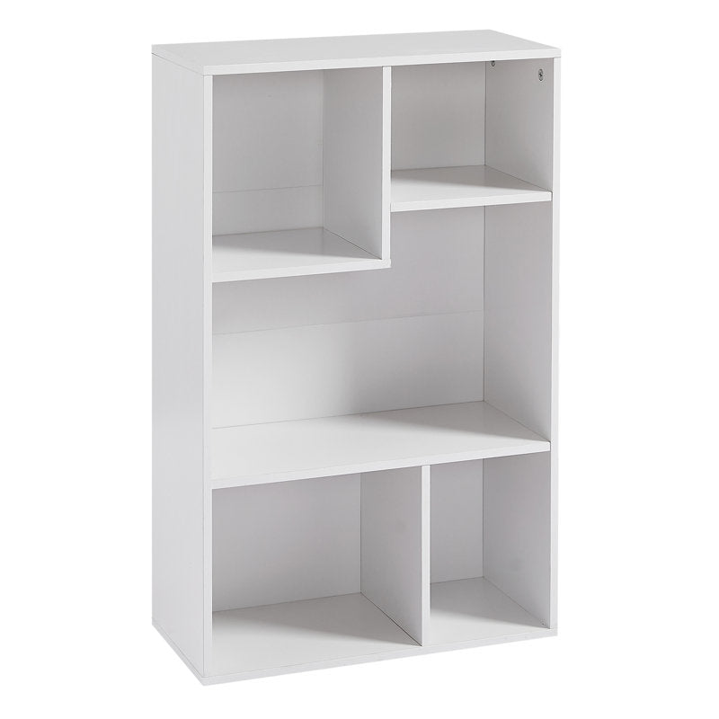 Modern White 5 Cube Storage Bookcase Organizer
