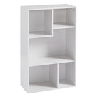 Modern White 5 Cube Storage Bookcase Organizer
