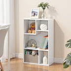 Modern White 5 Cube Storage Bookcase Organizer