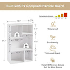Modern White 5 Cube Storage Bookcase Organizer