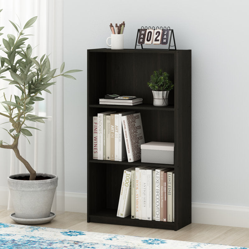 Modern Black 3 Tier Open Storage Bookcase