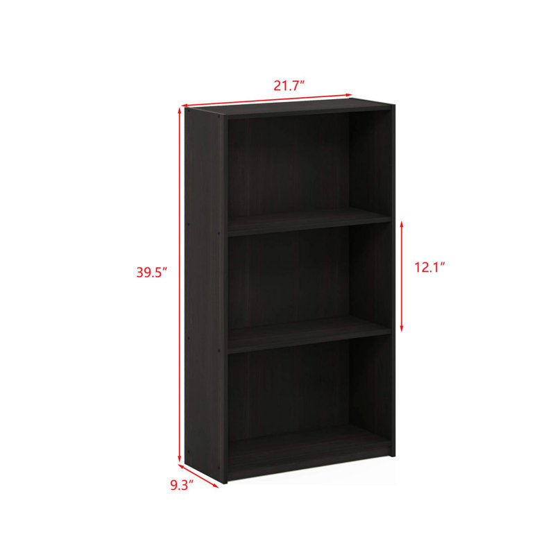 Modern Black 3 Tier Open Storage Bookcase