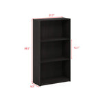 Modern Black 3 Tier Open Storage Bookcase