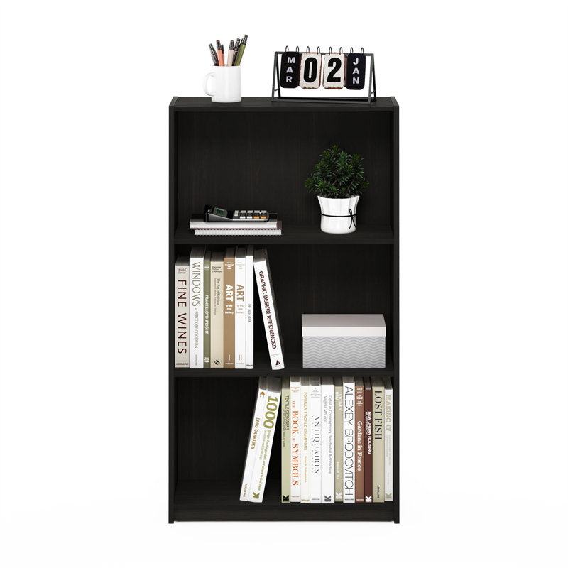 Modern Black 3 Tier Open Storage Bookcase