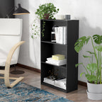 Modern Black 3 Tier Open Storage Bookcase