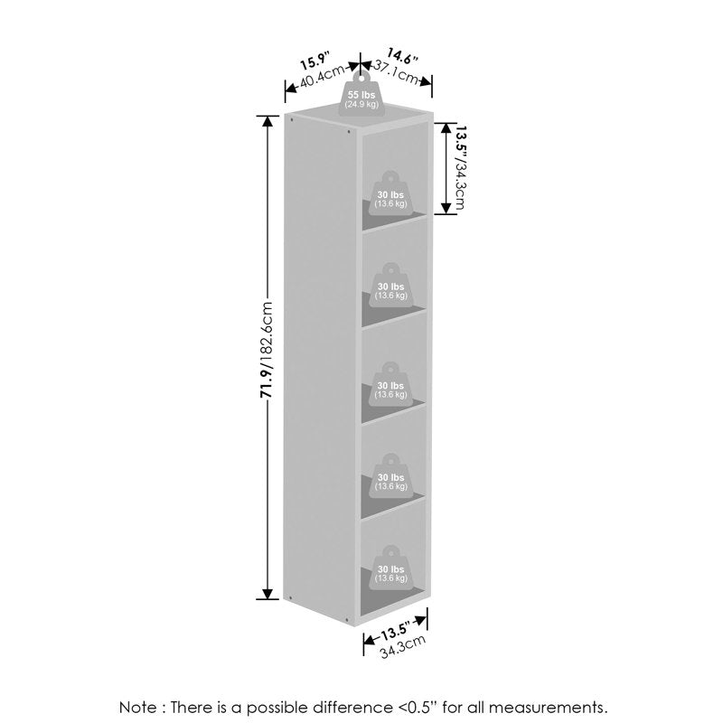 Minimalist White Tall Narrow Storage Bookcase Organizer
