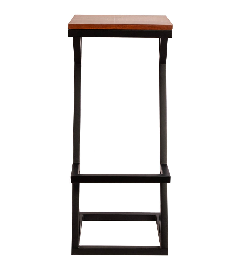 Modern Z Frame Metal Lounge Bar Chair with Wooden Seat