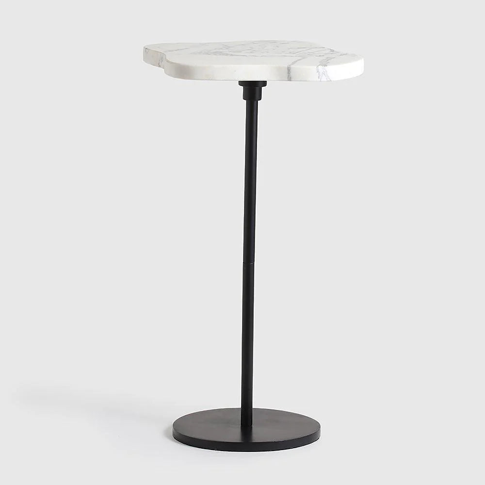 Round Marble Lounge Chair Table for Sofa or Bed