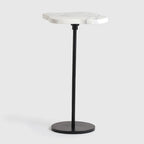 Round Marble Lounge Chair Table for Sofa or Bed