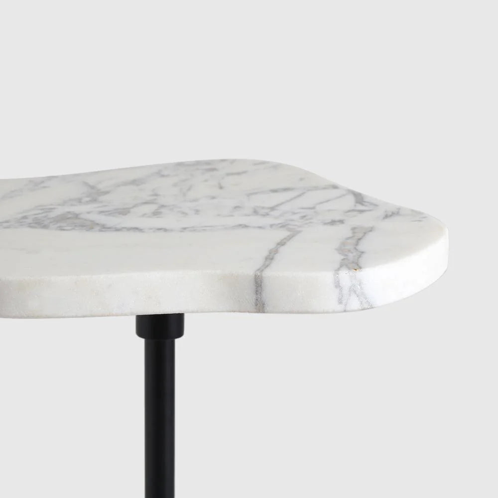 Round Marble Lounge Chair Table for Sofa or Bed