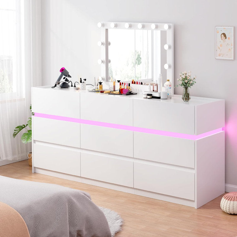 Luxury Book Shelf Cabinet with Spacious Drawer Storage and Ambient LED Strip