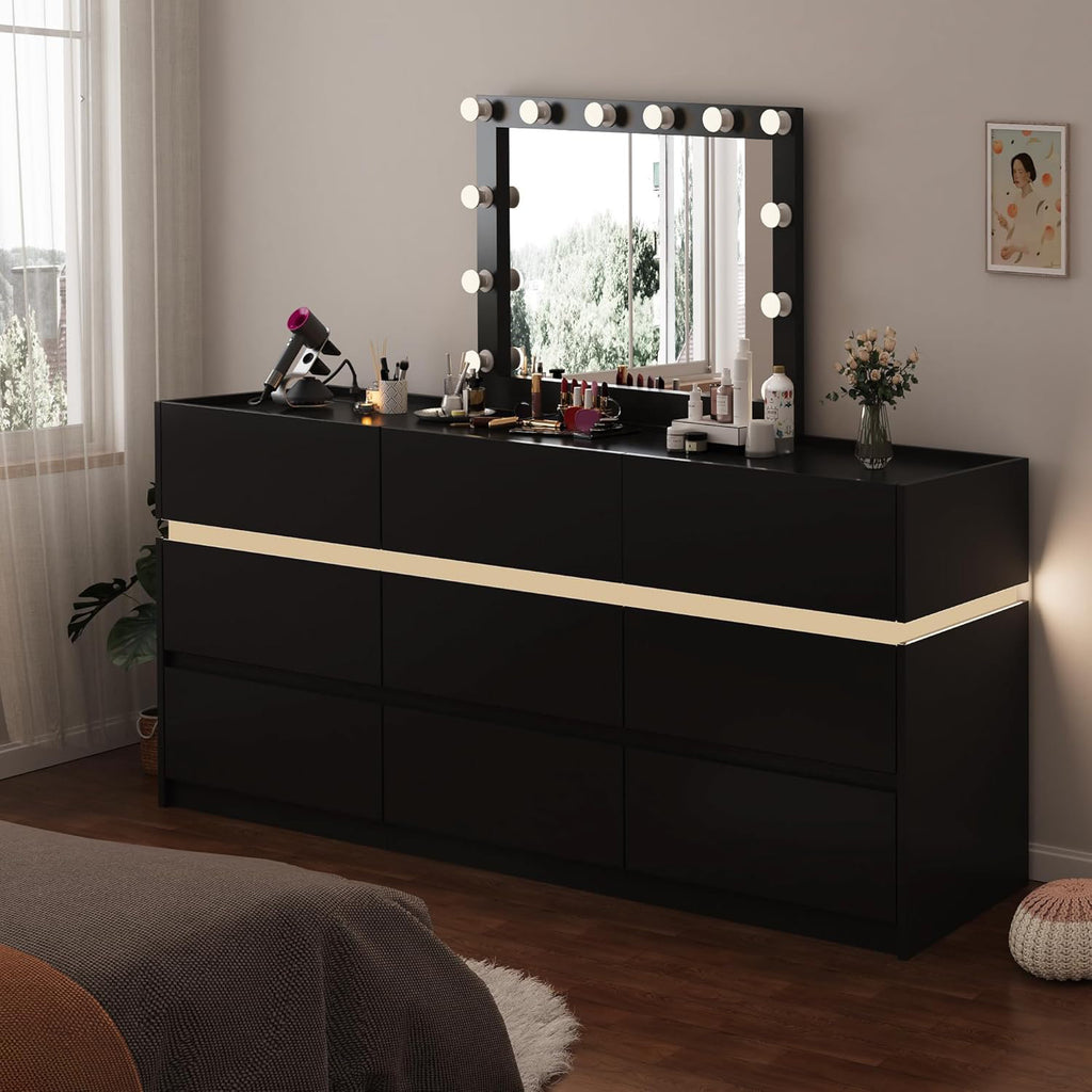 Luxury Book Shelf Cabinet with Spacious Drawer Storage and Ambient LED Strip
