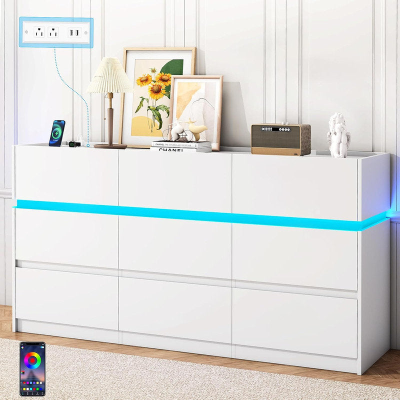 Luxury Book Shelf Cabinet with Spacious Drawer Storage and Ambient LED Strip