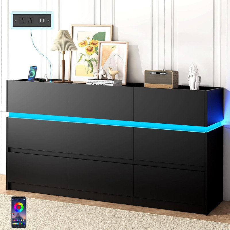 Luxury Book Shelf Cabinet with Spacious Drawer Storage and Ambient LED Strip