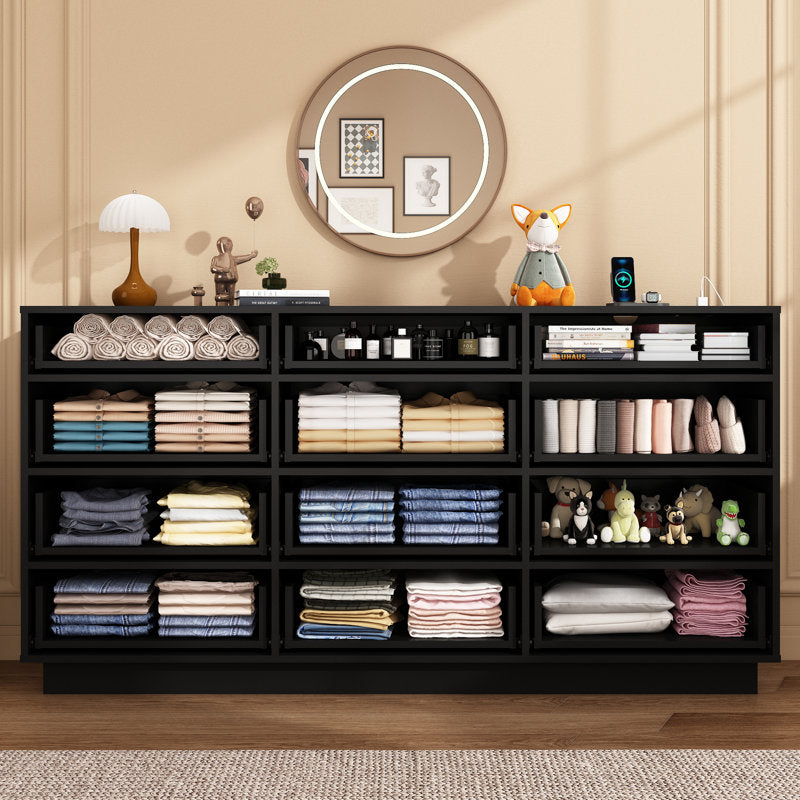 Premium Storage Book Shelf Cabinet with Elegant Finish and LED Accent Lighting